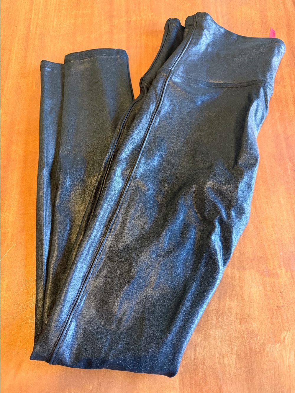 SPANX Black Faux Leather Jeggings - Sleek High-Rise Style
